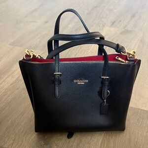 Coach Black Satchel with Red Interior